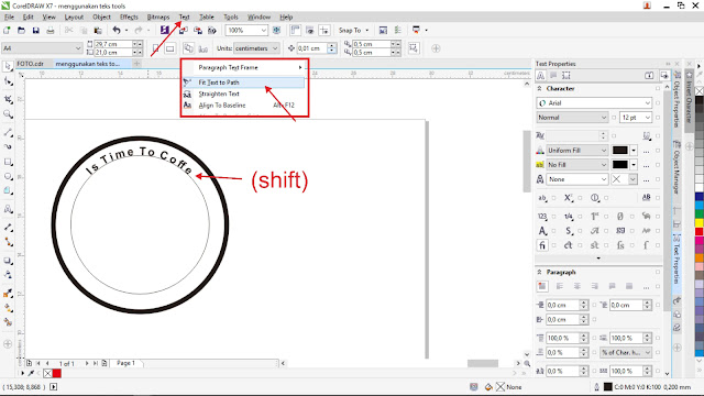 CARA MENGGUNAKAN TEXT TOOL DI COREL DRAW X7