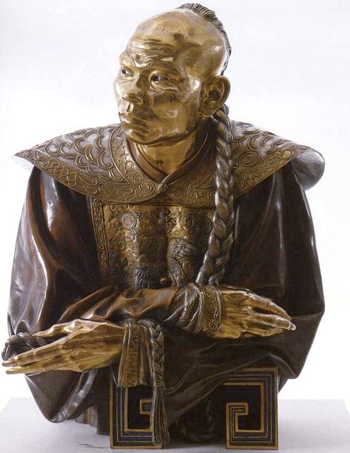 Charles Cordier (1827-1905) Un chinois, 1853 Bronze émaillé et inscrusté, Art Gallery of Hamilton, Canada