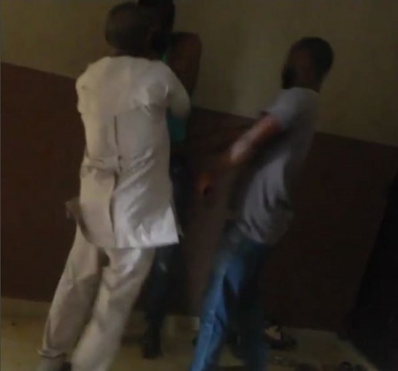 Drama as Angry Father Storms UNIZIK to Beat up His Daughter's Abusive Boyfriend (Photos)