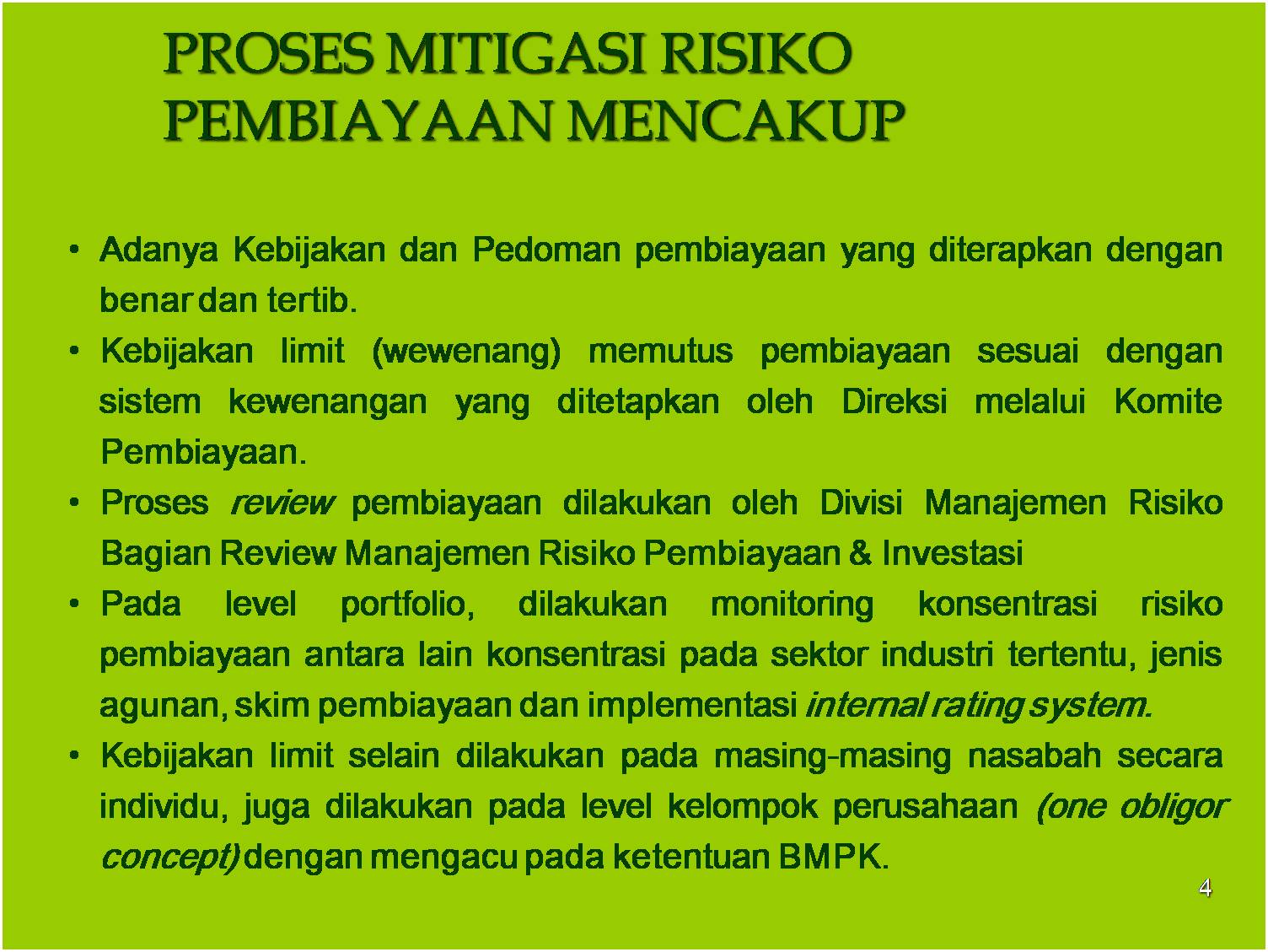 BLOG BANK KITA: MITIGASI DAN REVIEW RISIKO PEMBIAYAAN