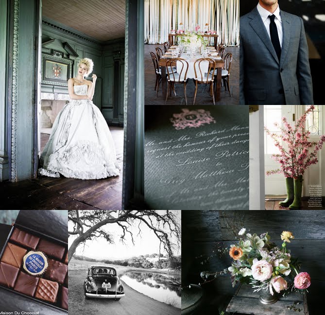 I am loving this wedding mood board from the blog of Snippet and Ink