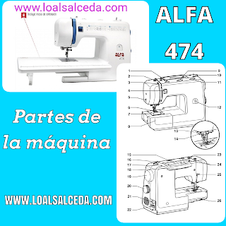 Partes de la maquina de coser ALFA 474
