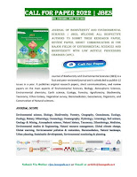 Journal of Biodiversity and Environmental Sciences | JBES, welcome all respective authors to submit their research paper, review paper, short- communication in the major fields of Environmental Sciences and Biodiversity with low article processing charges (APC). JBES is a fast and peer-reviewed journal and is scheduled to publish 12 issues in a year. It publishes original research papers, short communications, and review papers on the main aspects of Environmental Sciences, Biology, Atmospheric Sciences, Environmental chemistry, Earth science, Ecology, Forestry, Agroforestry, Biodiversity, Taxonomy, Ethno botany, Vegetation survey, Bioremediation, Geosciences, Organisms, and Conservation of Natural sciences.