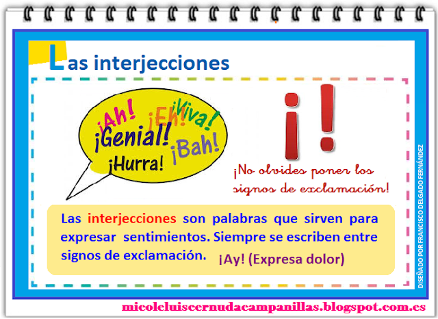 Mi cole Luis Cernuda, Campanillas.: T.10 - 4º "Las interjecciones"