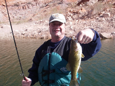 Roland Lee bass fishing on Lake Powell