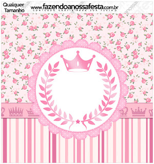 Pink Crown in Shabby Chic Free Printable  Candy Bar Labels.