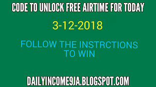 CODE TO UNLOCK FREE AIRTIME FOR TODAY DECEMBER 3, 2018