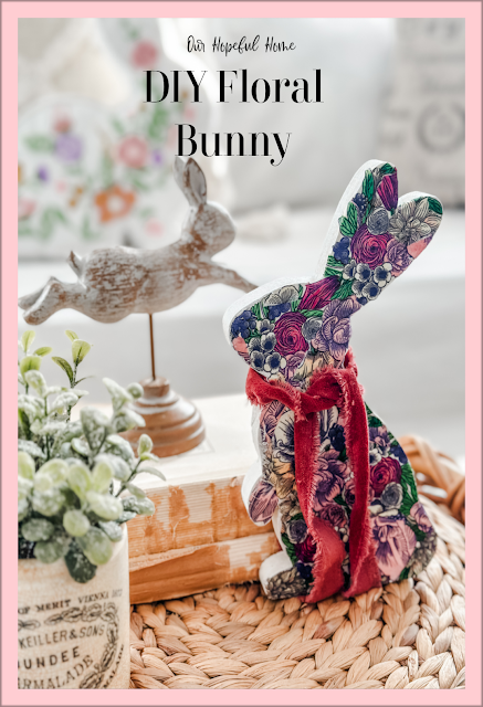 DIY floral bunny Easter decor