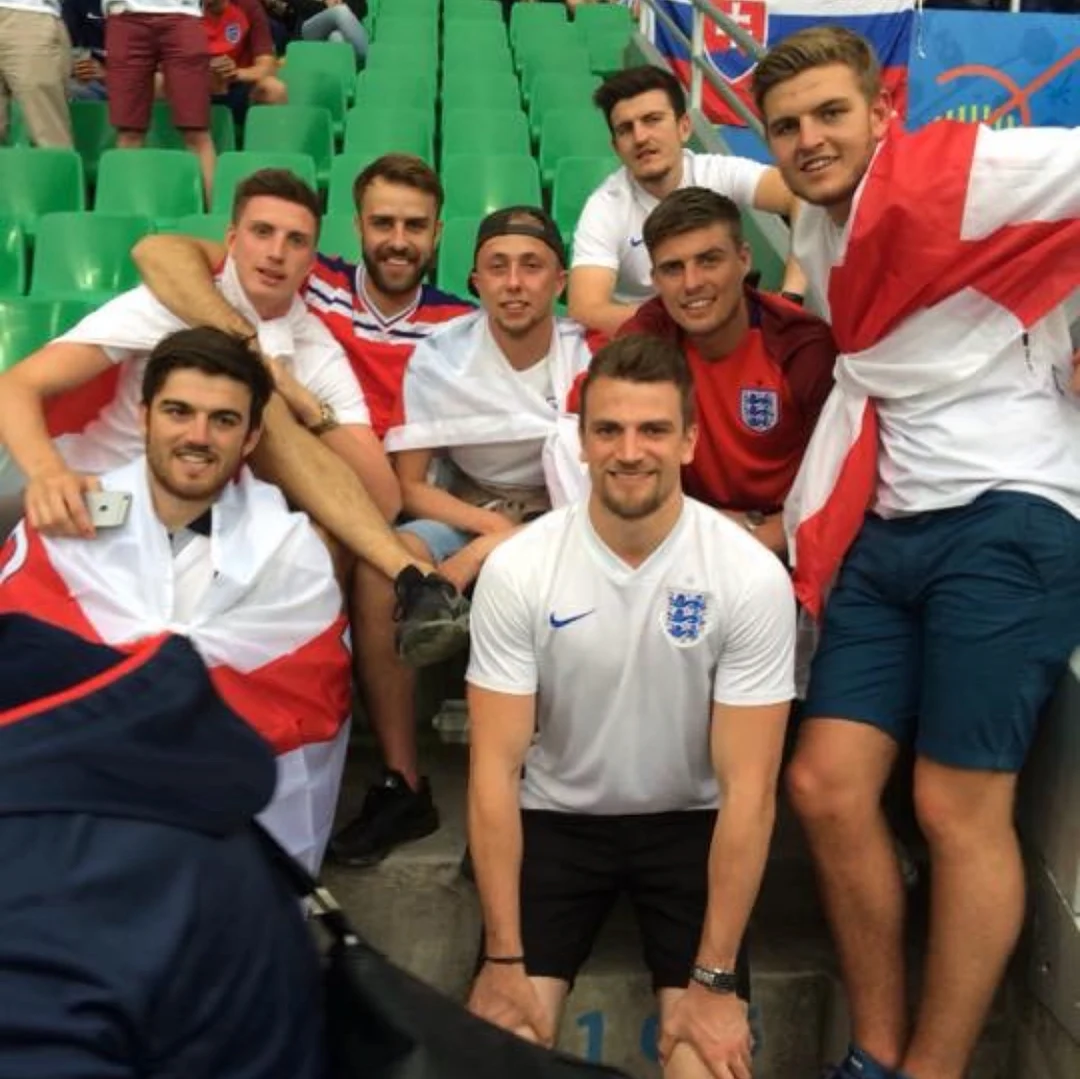 Harry Maguire with his friends at Euro 2016