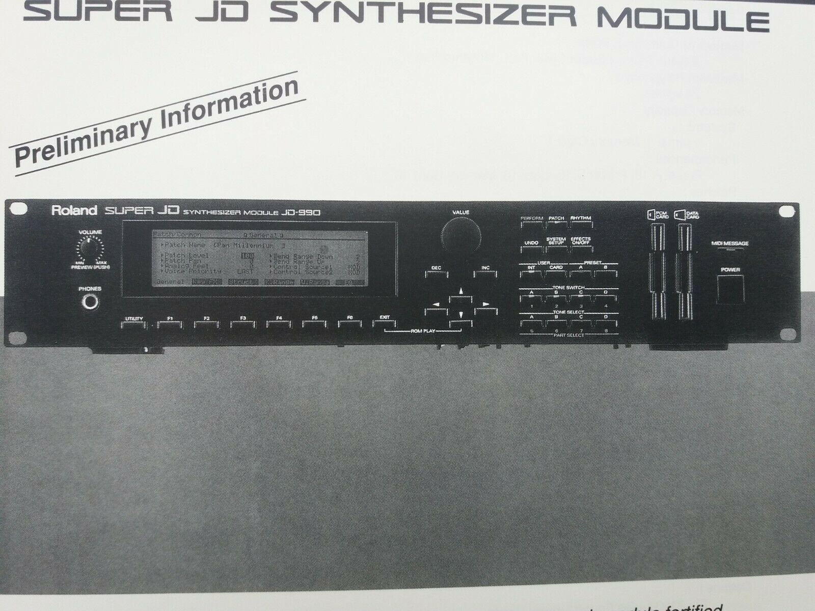 Matrixsynth 1993 Roland Jd 990 Super Jd Synthesizer Module Brochure