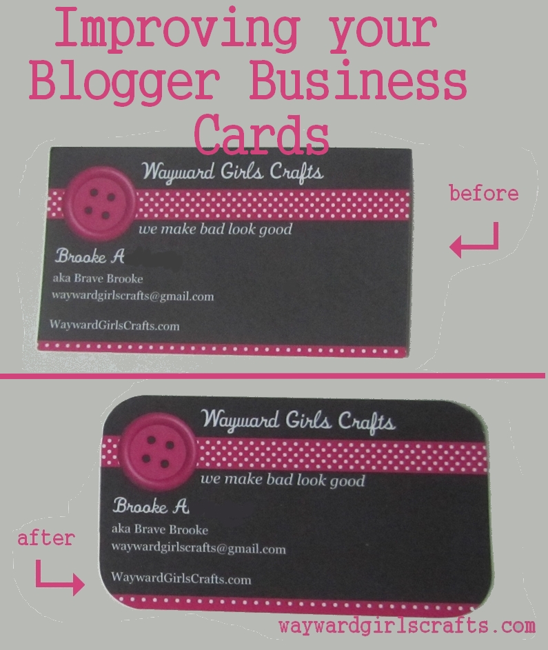 Wayward Girls Crafts Improving Your Plain Business Cards