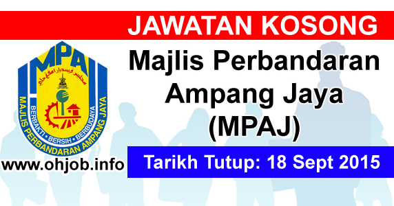 Jawatan Kosong Majlis Perbandaran Ampang Jaya (MPAJ) (18 