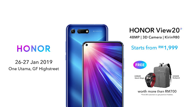 Honor View20 Available in Malaysia on 26 January 2019