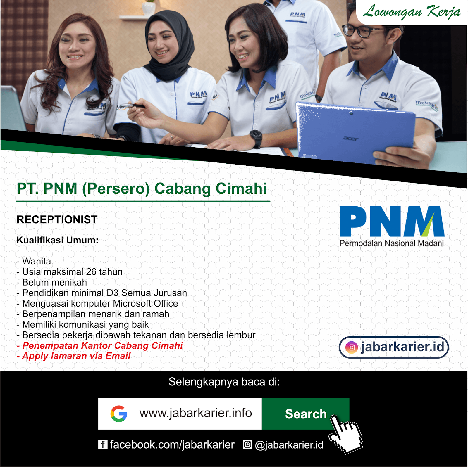 Lowongan Kerja PT PNM (Persero) Cabang Cimahi Terbaru ...