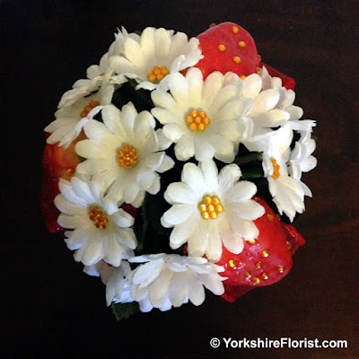  bridesmaid posy with diamante covered daisies and strawberries