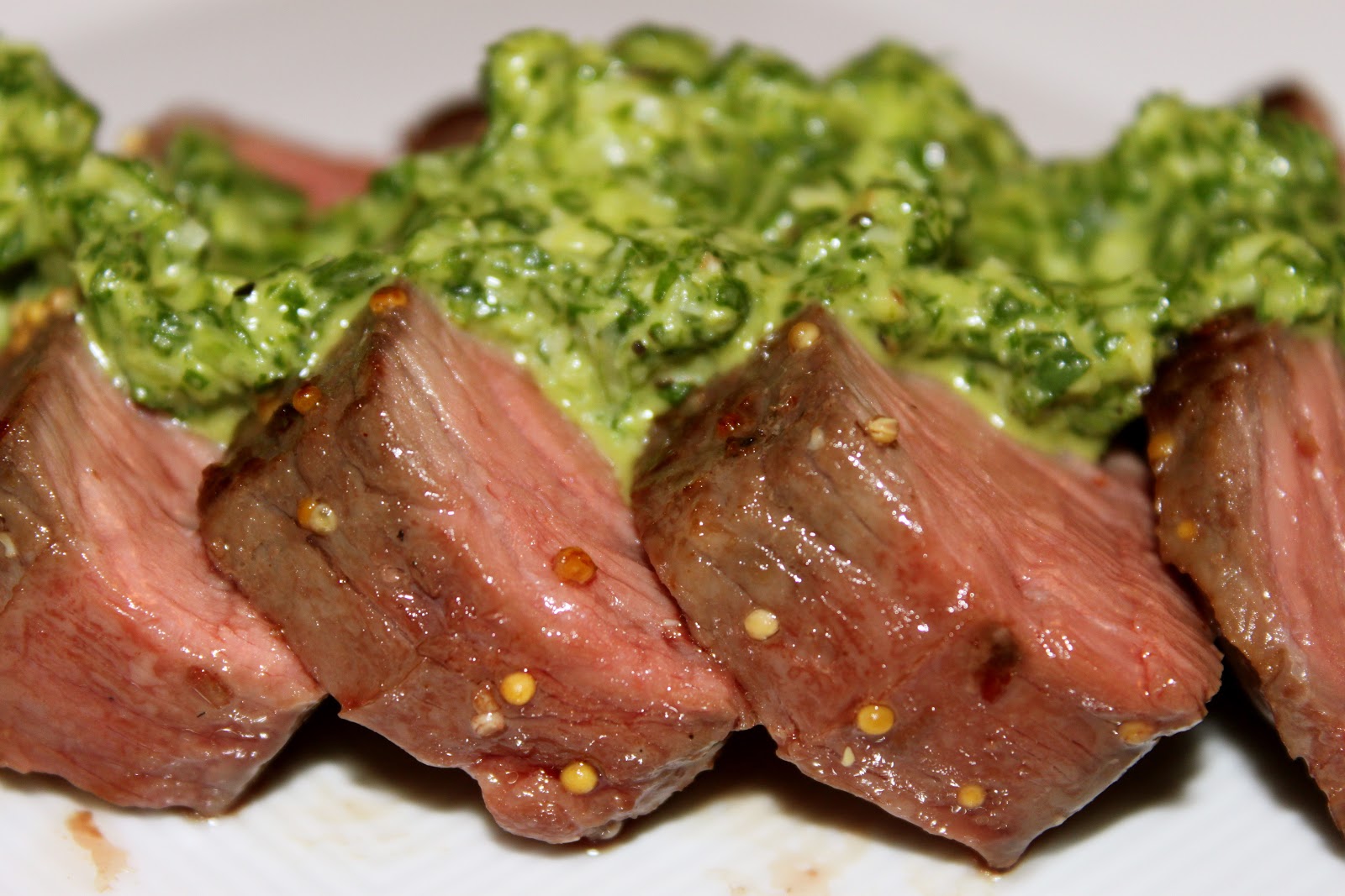 Domestic Divas Blog: Sous Vide Beef Tenderloin with Arugula Chimichurri Sauce