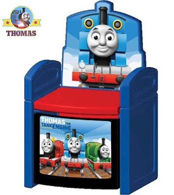 Childrens TV characters Thomas and his friends sit store chair train James Percy tank engine picture