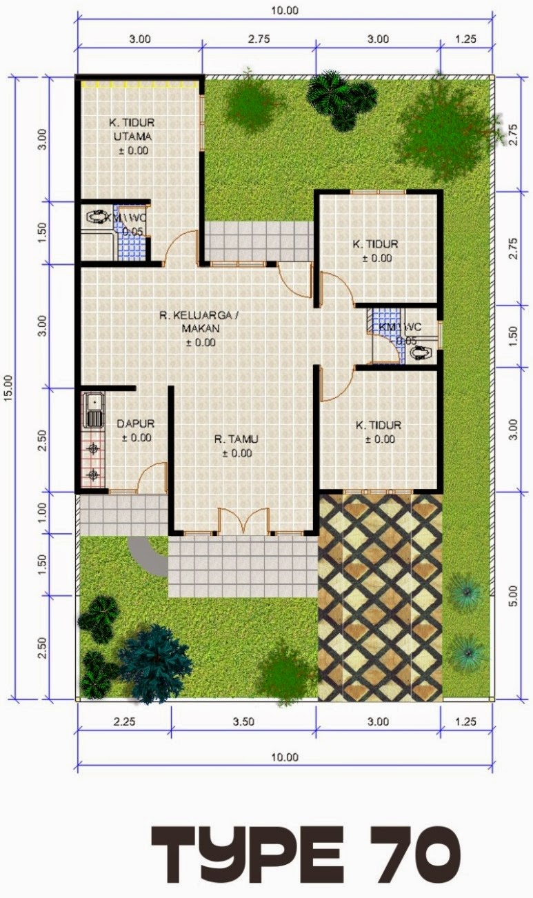 97 Desain Denah Rumah Minimalis Type 50 Tren Rumah Minimalis