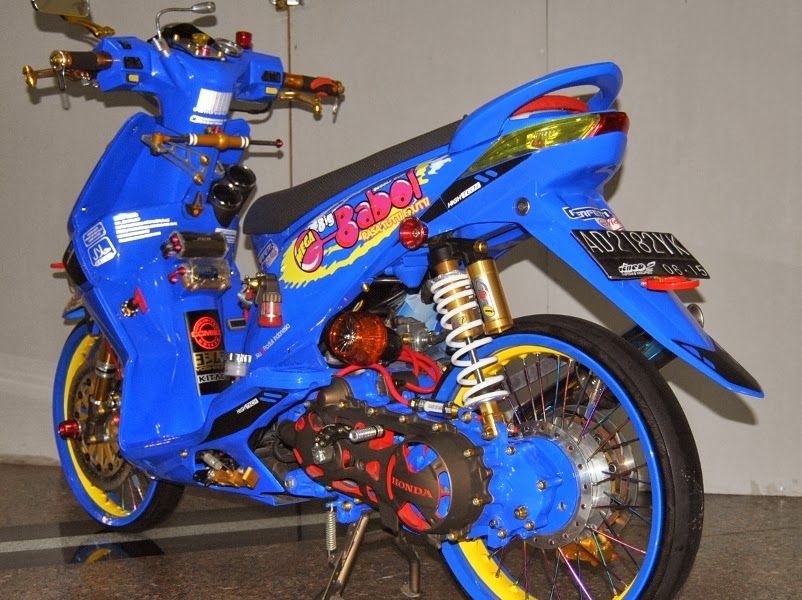 Modif motor beat tapak lebar | modifikasi  assesoris