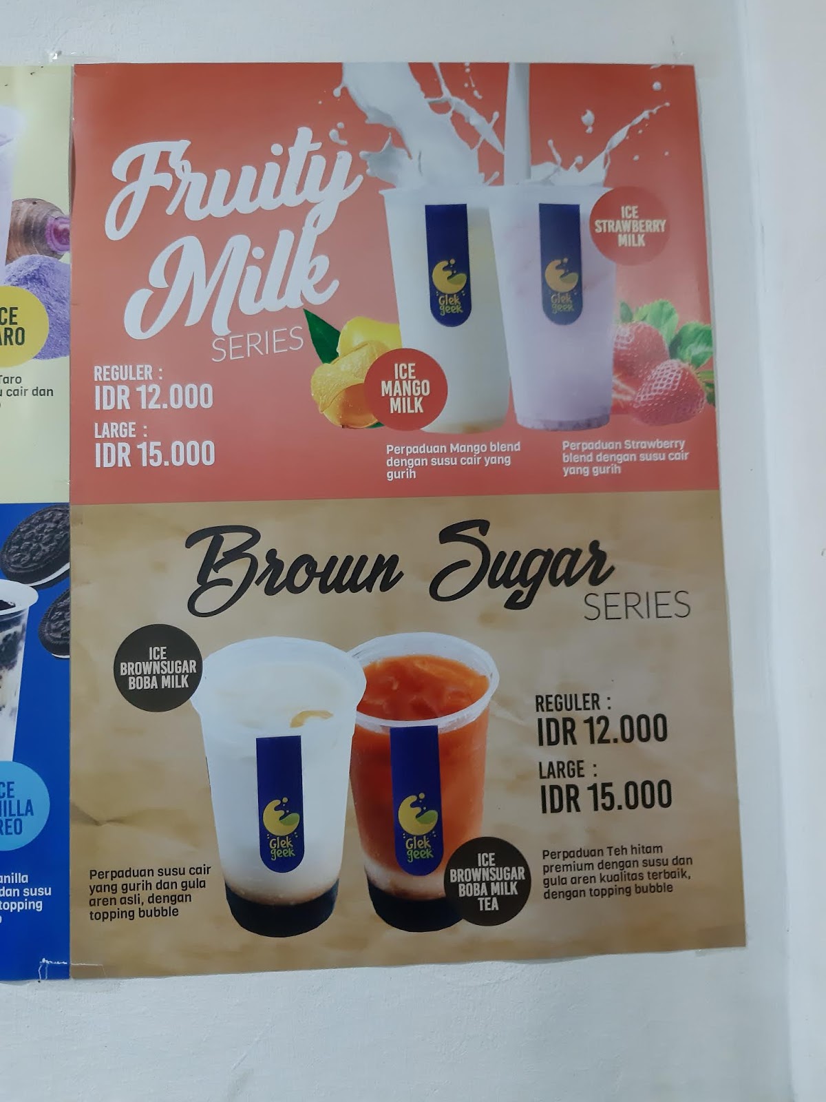 Ice Brown Sugar Boba Milk, Kini Tersedia di Glek Geek