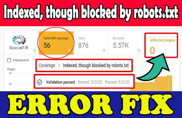 How to Fix Indexed, though blocked by robots.txt in Blogger- New Method in Hindi 2020