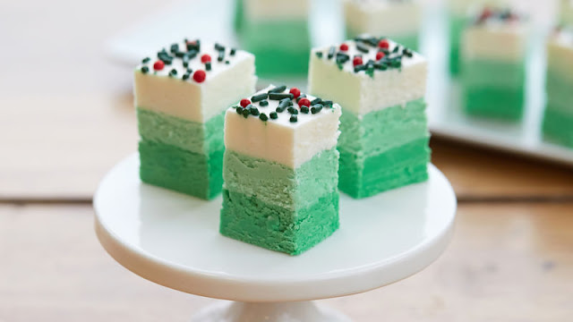 Green Ombre Christmas Fudge. This Christmas fudge will make a great addition to any holiday dessert table.