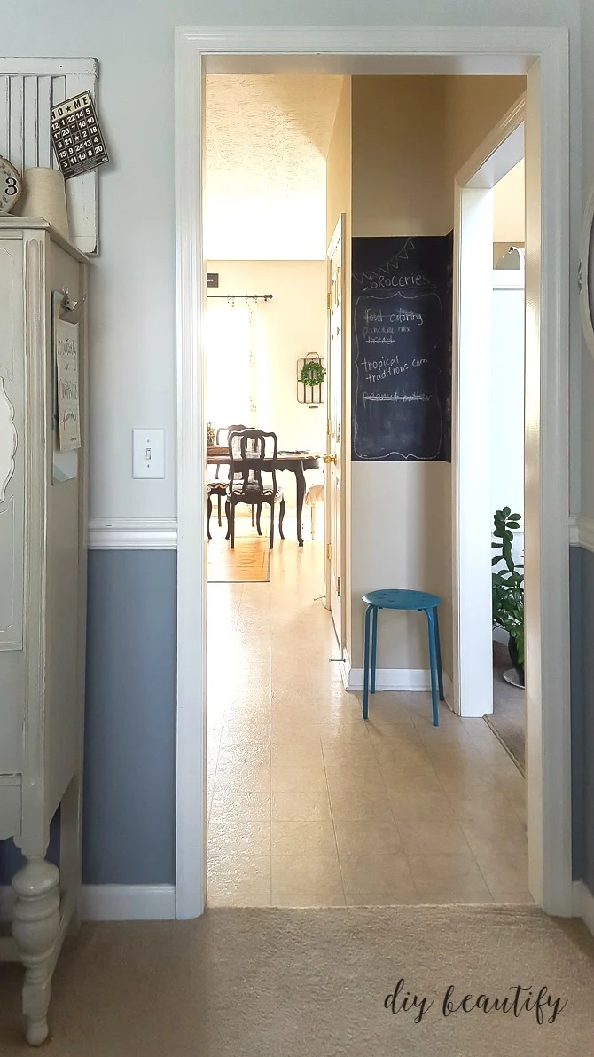 view into kitchen