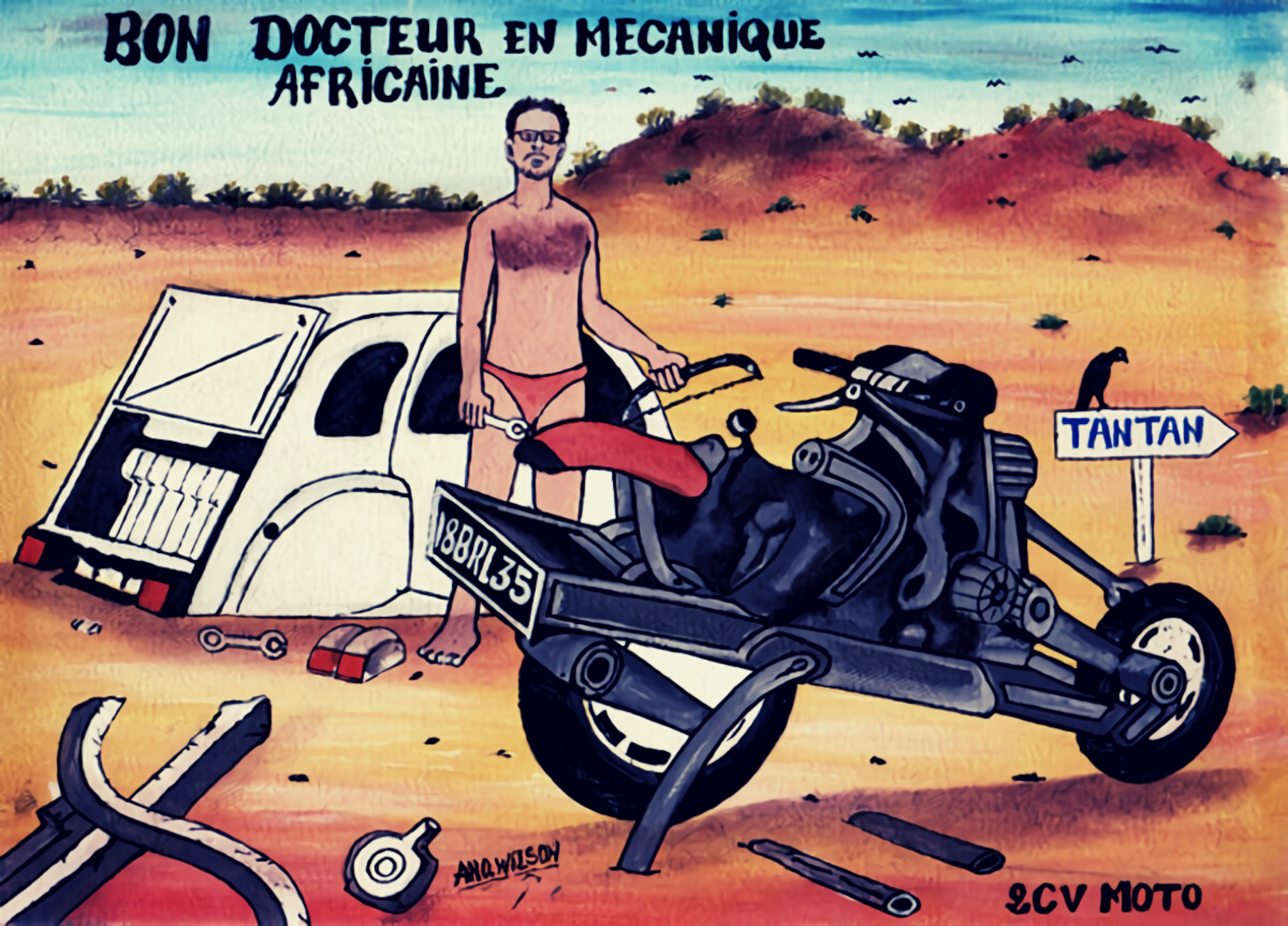 가치 있는 무모한 도전, 고장난 차를 오토바이로 개조해 사막을 탈출한 남자의 이야기