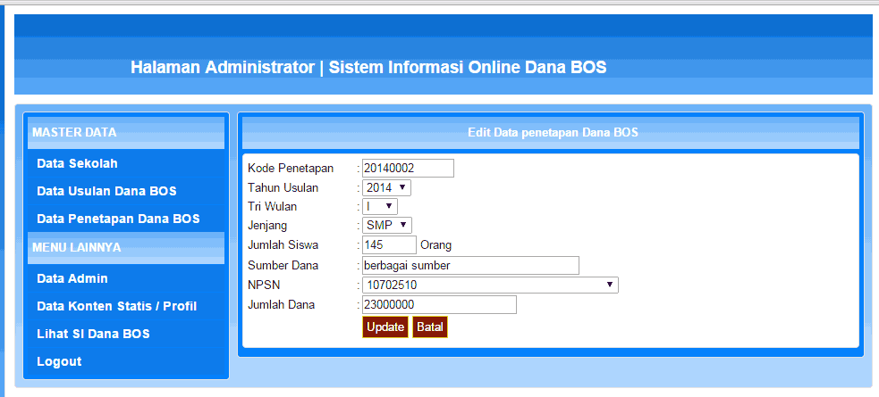 Source Aplikasi Website Informasi Dana BOS