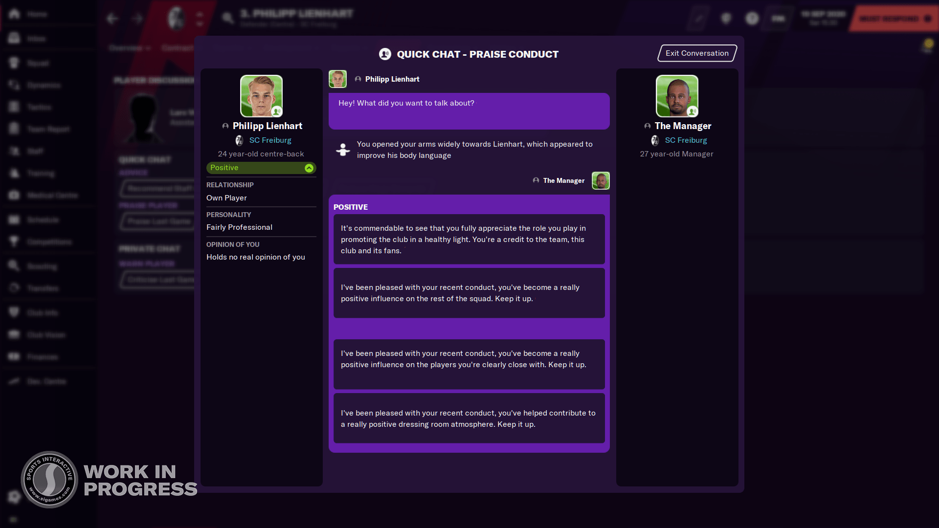 Football Manager 2021 Screenshots - Gestures