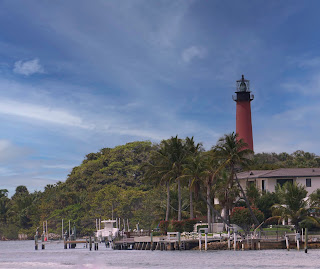 Jupiter Lighthouse with pretty blue sky background