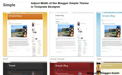 The Column Width of older style Blogspot themes like Simple Template can be adjusted in the Blogger Theme Designer