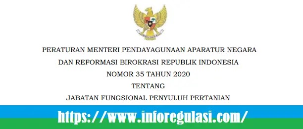 Permenpan RB Nomor 35 Tahun 2020 Tentang Jabatan Fungsional Penyuluh Pertanian