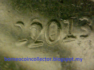 a suspected double die error (DDR Error) a coin of Malaysian 10 sen year of 2013.