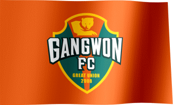 The waving flag of Gangwon FC with the logo (Animated GIF) (강원FC 깃발)