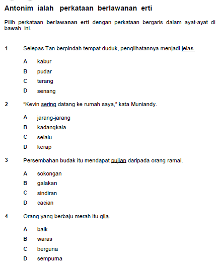 140 Soalan Antonim & Sinonim - Sesuai Untuk UPSR & Siap 