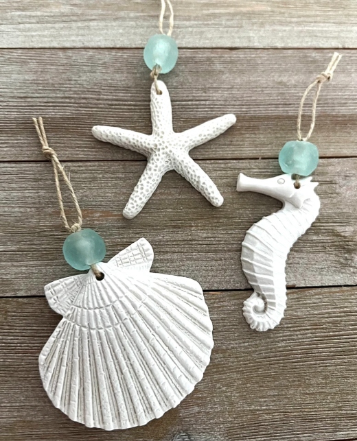 Coastal Christmas Ornaments that can be Personalized