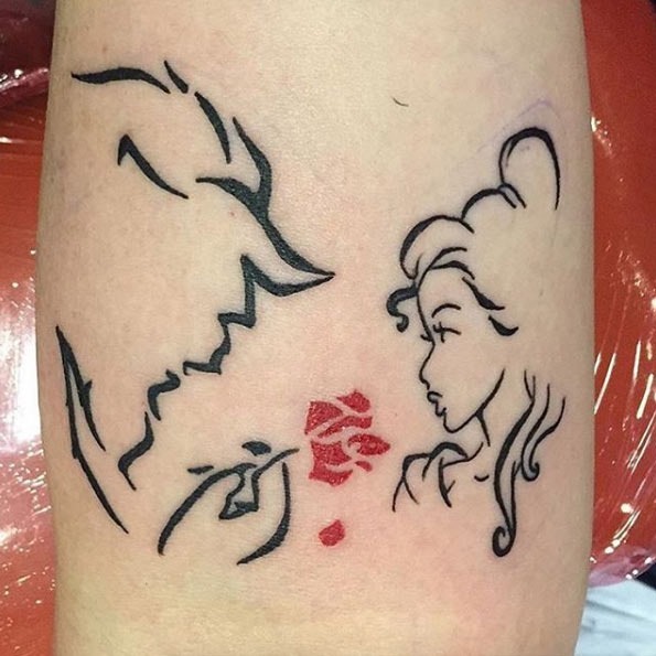 Estes bela e a fera contornos