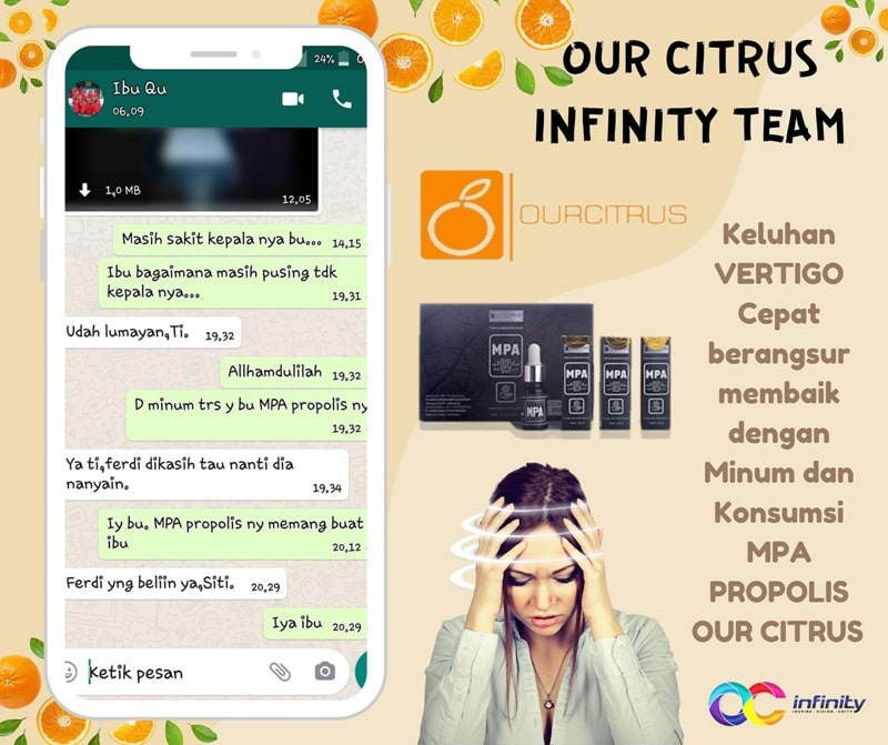 Keluhan Vertigo Membaik setelah Konsumsi MPA Propolis Ourcitrus