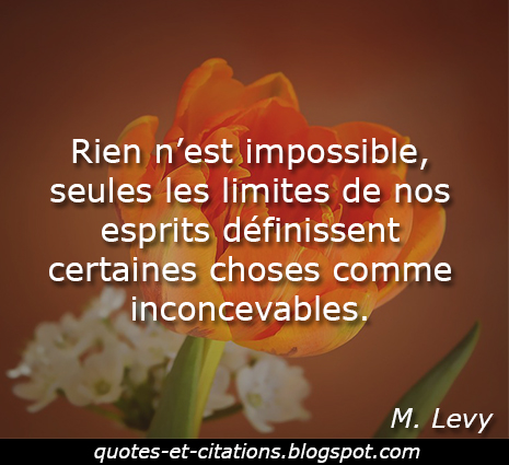 Quotes Et Citations M Levy Rien N Est Impossible