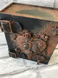 Altered box using Finnabair Rust Pastes