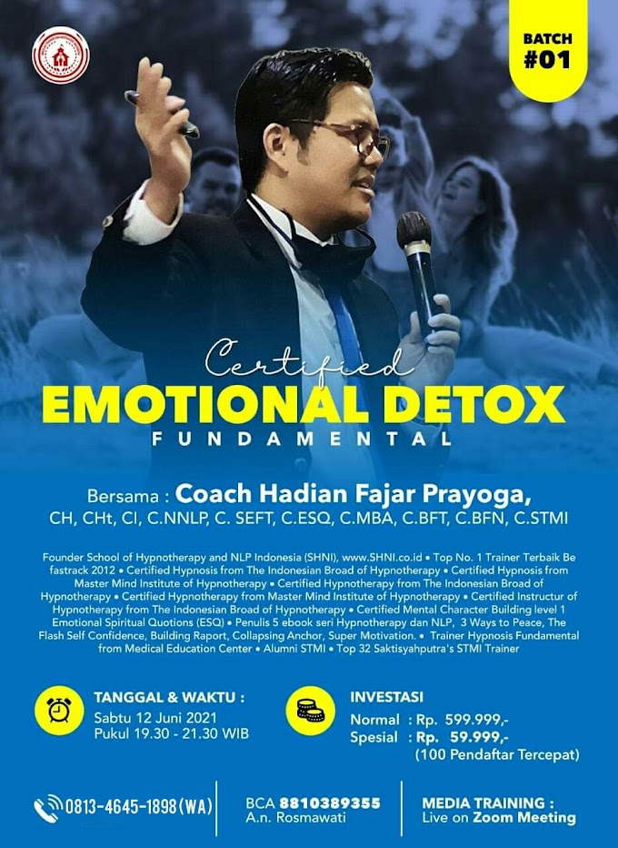 Gelar Non Akademik Certified Fundamental Emotional Detox