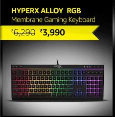HyperX Alloy HX-KB5ME2-US Core RGB Membrane Gaming Keyboard (Black)
