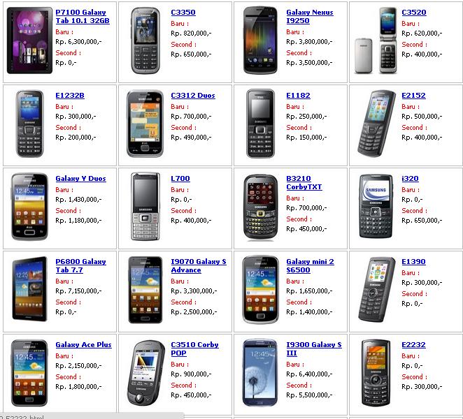 Daftar Harga HP Samsung Baru dan Bekas Februari 2013 | Terbaru 2016