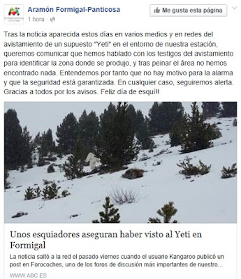 Comunicado estación Formigal Yeti