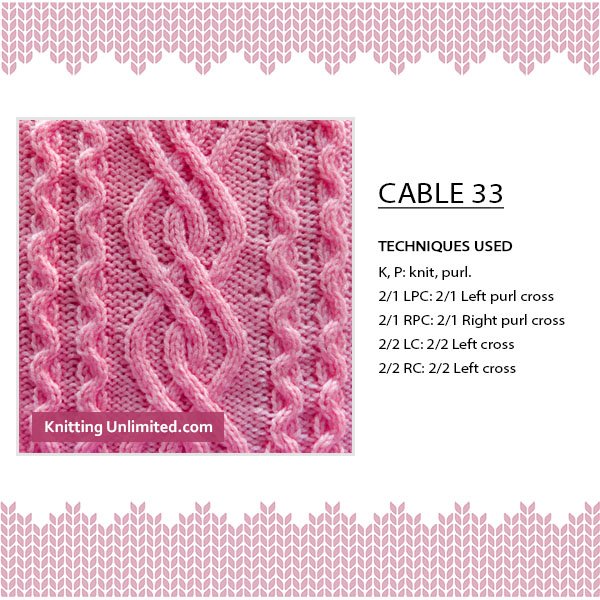 Cable 33, 44 stitches
