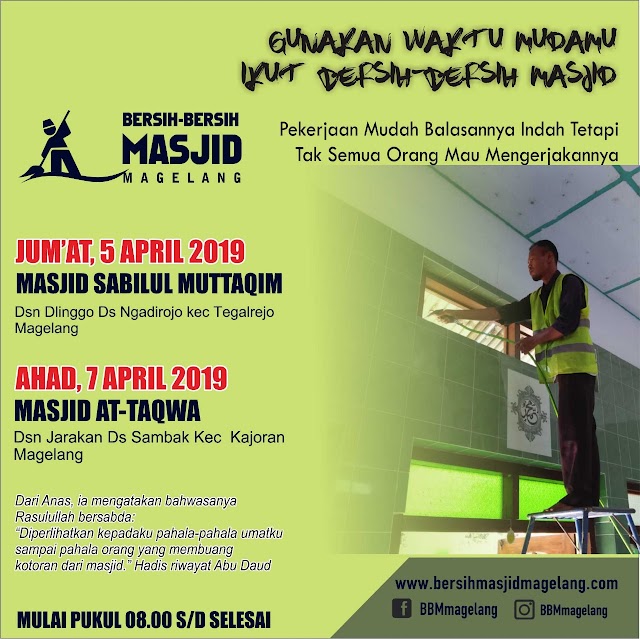 Bergabunglah dalam Kegiatan Bersih-Bersih Masjid Sabilul Muttaqin Dlinggo Ngadirojo Tegalrejo Kabupaten Magelang