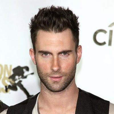 david beckham hair transplant. Adam Levine spiky short hair.