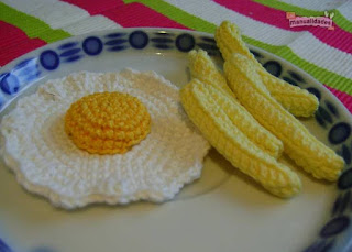 PATRON GRATIS HUEVO FRITO CON PATATAS AMIGURUMI 518