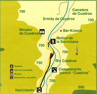 mapa ruta río Cuadros Bedmar Jaén